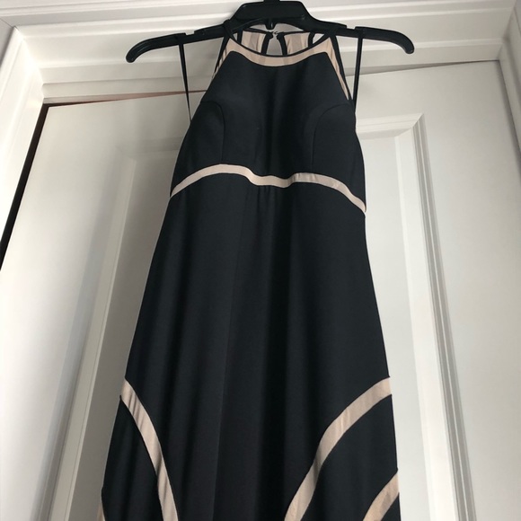Stunning Xscape Black Long Dress w/neutral design - Picture 5 of 8